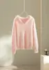 Suéter Pulóver de Punto Casual Cálido de Lujo Pesado con Capucha de Lana Cachemir Cepillada para Mujer Otoño Invierno Color Sólido