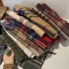 Clássico Britânico Australiano Cashmere Xadrez Cachecol de Luxo Leve Unissex Outono e Inverno para Casal