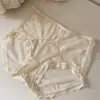 7225 Calcinhas Femininas Confortáveis e Respiráveis de Seda Gelada com Aparência de Fada, Sem Costura Brilhante de Algodão Puro com Entrepierna Estendida, Renda Antibacteriana de Malha 10A