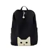 Verde lima vibrante, mochila suave y linda de gato negro, perfecta para niñas y estudiantes, con un estilo dulce y genial, adecuada para ir al trabajo, uso casual y versátil para diversas ocasiones