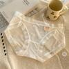 Puro quer nu gelo de seda underwear senhoras cintura 7A antibacteriano algodão virilha laço sexy cuecas mulheres atacado