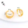 Anillos Tradicionales Chapados en Oro al por Mayor Que No se Desvanecen Fácilmente, Nuevos Anillos Abiertos Ajustables Florales con Incrustaciones de Diamantes de Moda Estilo Chino para Mujeres