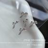 Arte de Uñas Flor Mariposa Zircón 2025 Nuevo Lazo Perla Aleación Tridimensional Forma de Diamante Plata Decoración de Uñas