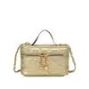 Nova coleção de outono: bolsa de ombro pequena, chique, com padrão de losangos, bolsa de maquiagem estilosa e elegante, bolsa de mão quadrada pequena