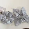 Elástico de Cabelo Flor de Renda Bordada em Algodão e Linho Estilo Coreano Acessório de Cabelo Tamanho Grande