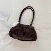 Bolso tote plisado de color liso estilo coreano, modelo nuevo verano 2026, alto valor estético, único, de gran capacidad, para el día a día, de hombro
