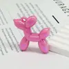 Colgante de perro globo macarrón de colores acrílico UV para llavero DIY, colgante para colgar en el coche con agujero para colgar, cuentas sueltas