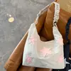 Bolso Tote de Nylon con Pliegues y Estampado de Estrellas, Gran Capacidad, Moderno, Versátil, con Cordón, para Primavera/Verano