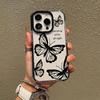 Case de Celular Transparente Anti-Queda TPU Europeu e Americano Mais Vendido Iphone15Pro Case de Celular Borboleta Inglês Apple 17 Case Macio