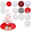 Saia para Árvore de Natal Pequena Mini 38cm Musgo Branco Clássico Pelúcia Decoração de Árvore de Natal de Mesa Natal