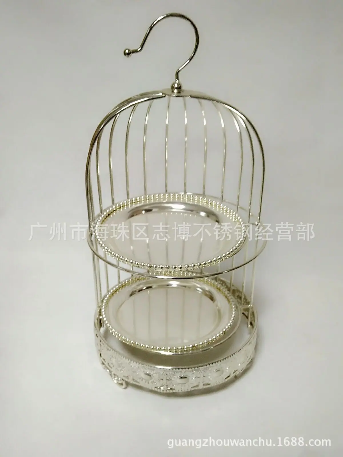 银配26CM盘两层鸟笼