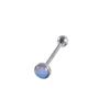 Uña de lengua de ópalo de luz de luna fría anillo de lengua de rosca externa titanio acero desmontable nicho estilo chica hot joyería para perforaciones al por mayor