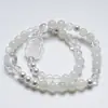 Beleza da Neve Pulseira de Cristal Branco Natural para Mulheres, Pulseira de Moda Versátil com Contas de Concha Branca Lua Branca Venda por Atacado