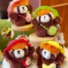 Escape Peluche de Panda Rojo Llavero Colgante para Mochila de Pareja Muñeca Souvenir de Panda Exquisita Suministro