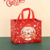 Bolsas de regalo personalizadas, bolsas de tote no tejidas con tema navideño y impresión de logo, al por mayor, para regalos de Nochebuena y empaque de dulces navideños