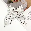Cinta de Lunares Florales Frescos Estampada en Blanco y Negro Lazo Cola de Golondrina Accesorios para el Cabello Hechos a Mano DIY Ropa Zapatos Sombreros Bolsos Accesorios