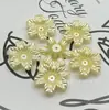 Suporte de concha de pérola de imitação de flor Bauhinia com seis pétalas, acessórios para leque de noiva feito à mão, corpete, grampo de cabelo antigo de plástico