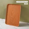 Bandeja Retangular PP com Textura de Madeira Falsa Transfronteiriça Bandeja de Chá Uso Doméstico Japonês Prato de Frutas de Plástico Copo de Água Xícara de Chá Prato de Jantar