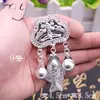 Ornamento de prata étnico Miao Ornamento de prata Liangshan Qiandongnan Pingentes Sino de gergelim DIY feito à mão Estilos antigos Hanfu passos