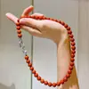 Collar Básico de Cadena para Clavícula de Piedra Roja y Piedras Mixtas de Alta Calidad