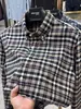 Camisa de Franela a Cuadros Cepillada para Hombre, Camisa Polo de Manga Larga con Logo, Camisa de Algodón Puro para Otoño e Invierno, Ropa Casual de Moda para Hombre