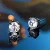 Pendientes de Cristal de Zirconia Blanca Redonda con Garras Cuatro, Explosiones Blancas K Blancas de Shein Transfronterizos para Mujer, 8 mm, Joyería de Oreja Simple de Moda Versátil