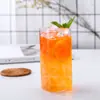 Taza de Té de Vidrio de Borosilicato Alto para Bebidas Frías de Verano, Taza Transparente Creativa de Tubo Recto para Leche con Popote, Portátil