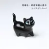 Gato de Sándalo Verde con Ojos, Adornos Lindos y Curiosos para Escritorio de Gato, Dama Gato Tallada en Ébano Regalo Creativo
