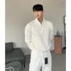 Suéter con cremallera de cuello medio para hombre, jersey casual de punto de manga larga de alta gama, prenda exterior elegante y versátil