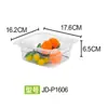 Bandeja de porciones de PC Jin De 1/6 Caja de porciones transparente Bandeja cuadrada para alimentos Bandeja para comida rápida resistente a caídas Bandeja de porciones de frutas