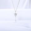 Collar Estrella Fugaz de Plata de Ley s925 Varita Mágica de Estrella de Hada Cadena para Clavícula Color Oro de 18 Quilates Recubrimiento Galvánico Rojo de Internet