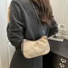 Bolso Acolchado de Cadena Estilo Tweed para Mujer 2025 Nuevo Bolso de Hombro Axila de Terciopelo de Ciervo Escarchado Bolso Cruzado de Alto Valor