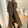 Novo Trench Coat Longo Primavera e Outono, Blazer Casual de Comprimento Médio, Jaqueta Slim-Fit Estilo Britânico para Mulheres