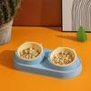 Tazón para Perro Tazón Doble Integrado Plástico Color Caramelo Agua para Beber Alimentación Tazón para Gato Anti-Vuelco Lavable Universal para Mascotas Perro y Gato # #