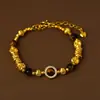 Pulseira de Contas Flor com Zircônia e Ametista Redonda para Mulheres, Mesmo Estilo do Xiaohongshu, Joia de Design de Nicho de Luxo Leve