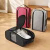 Bolsa personalizada para guardar sapatos para viagens de negócios, bolsa organizadora de sapatos portátil, bolsa de malha respirável à prova de poeira para chinelos e chuteiras
