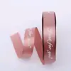 Cinta de Hilo de 2.5cm Bronceado para Hornear Cinta de Letras Flor de Hornear Cinta para Empaquetar Cajas de Regalo Cinta para Regalos Navideños