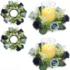 2/6 Peças Velas de Rosa Artificial Guirlanda Decoração de Cena de Casamento Decoração de Banquete Decoração de Casa Transfronteiriço