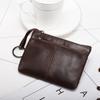 Monedero Mini de Cuero Genuino con Cremallera para Mujer Bolso de Mano para Llaves, Monedas, Tarjetas, Cosméticos, Portátil