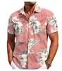 Camisa de Manga Curta 2026 Havaí Verão Estampa Digital 3D Top para Férias na Praia Camisa de Manga Curta Respirável para Praia