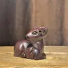 Enfeite de Madeira Ébano Cabra Deitada, Escultura em Madeira Maciça das Três Feras da Sorte, Doze Animais do Zodíaco, Cabra para Decoração de Entrada de Casa, Enfeite de Chifre de Cabra