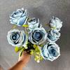 Simulação de casamento buquês de rosas 7 rosas floco de neve decorações para casa casamento ao ar livre comércio exterior