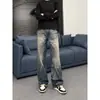 Jeans longo casual de perna larga, solto, com caimento, tingimento degradê, bigodes, unissex, moderno, vibe americana transfronteiriça