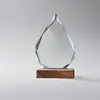 Trofeo de Cristal Creativo Hecho a Medida Decoración de Premio para Reunión Anual Estilo Nórdico Placa de Vidrio Regalo de Empresa Premio Grabado