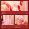 Set Completo de Decoración para la Habitación de Boda del Novio y la Novia y la Sala de Estar, Incluyendo Batas, Fondo para Fotos y Cadenas Decorativas con el Personaje "" (Doble felicidad)