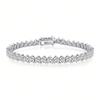 Pulsera de Tenis Popular Transfronteriza de Tres Garras para Mujer, Cobre Chapado en Oro Real, Conservación del Color, Pulsera con Incrustaciones de Zirconia de Alta Calidad, Fabricante en Stock