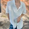 Fabricante de Origen Camiseta de Verano de Manga Corta para Hombre Marca Trendy Ins Versión Coreana Trendy Lujo Ligero Versátil Cárdigan de Punto para Hombre