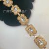 Yiwang cadena de diamantes cuadrados tallados retro cadena de cintura diy accesorios decorativos para ropa estilo europeo y americano cadena cuadrada de aleación