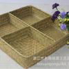 015L Creative Home Quatro compartimentos mesa de centro cesta de armazenamento Busgrass trançado caixa de armazenamento de frutas caixa de cosméticos armazenamento de mesa