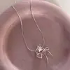 Colar de Pérolas Coração Laço Contas de Transferência Estilo Doce Ins Feminino Não Desbota Nicho Alto Padrão Versátil Novo Produto